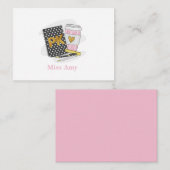 Carte De Correspondance Pré K Enseignant Custom Carnet noir (Devant / Derrière)