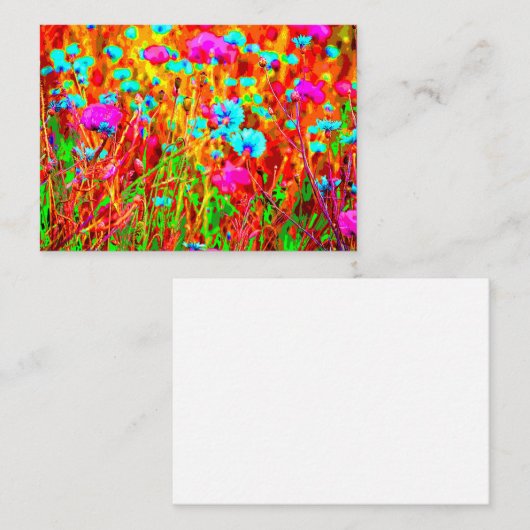 Carte De Correspondance Pré sauvage dans l'art pop fleuri (Devant / Derrière)