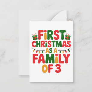 Carte De Correspondance Premier Noël en tant que famille de 3 Funny Matchi