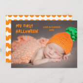 Carte De Correspondance Première photo de bébé d'Halloween (Devant / Derrière)