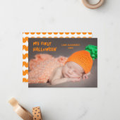 Carte De Correspondance Première photo de bébé d'Halloween (Devant/Arrière en situation)