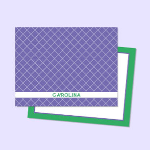 Carte De Correspondance Prépa Violet & Motif Vert Clair Féminin