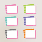 Carte De Correspondance Préparation Rose 2-Tons Rayures Mignonne Fille Per