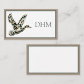 Carte De Correspondance Preppy Camouflage Mallard Duck Monogram (Devant / Derrière)