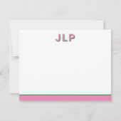 Carte De Correspondance Preppy Personnalisé Initial (Devant)