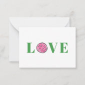 Carte De Correspondance Preppy Pink Pickleball Love (Devant)