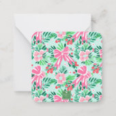 Carte De Correspondance Preppy rose & vert Noël Présente Enceinte (Dos)