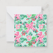 Carte De Correspondance Preppy rose & vert Noël Présente Enceinte (Dos)