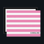 Carte De Correspondance Preppy Stripes rose et noire mignonne Girly<br><div class="desc">Ce design preppy dispose d'espace pour un nom sur l'avant et beaucoup d'espace vide pour une note sur l'arrière. Cliquez sur le bouton personnaliser si vous souhaitez déplacer/mettre à l'échelle les images et modifier le texte ! Des variantes de ce design, des couleurs supplémentaires, ainsi que des produits de coordination...</div>
