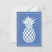 Carte De Correspondance Preppy White Pineapple on Blue (Devant)