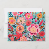 Carte De Correspondance Pretty Botanical Girly Floral Frame  (Dos)