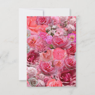 Carte De Correspondance Pretty in Pink Rose Collage