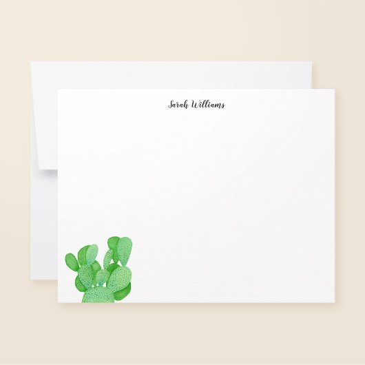 Carte De Correspondance Prickly Pear Cactus Script Stationery personnalisé