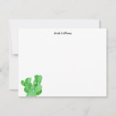 Carte De Correspondance Prickly Pear Cactus Script Stationery personnalisé (Devant)