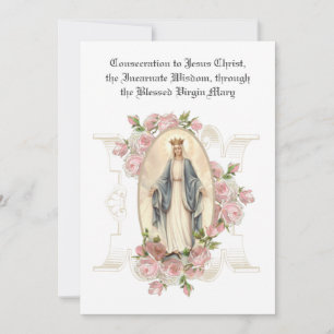Carte De Correspondance Prière catholique de consécration Jésus Vierge Mar