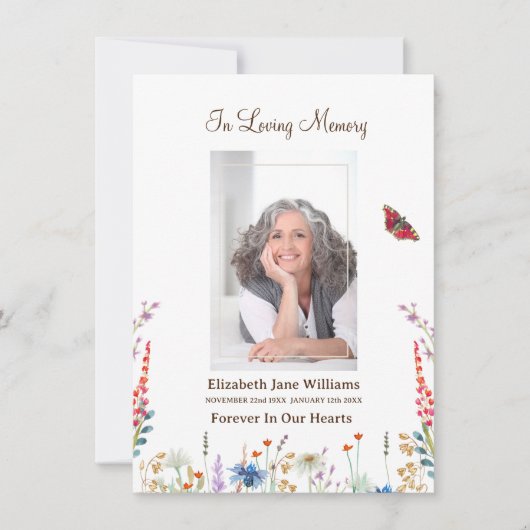 Carte De Correspondance Prière commémorative fleur sauvage et beurre (Devant)