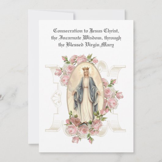 Carte De Correspondance Prière de consécration catholique Jésus Vierge Mar (Devant)
