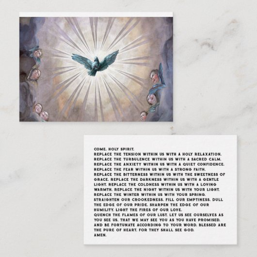 Carte De Correspondance Prière du Saint-Esprit (Devant / Derrière)