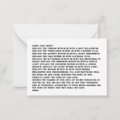 Carte De Correspondance Prière du Saint-Esprit (Dos)