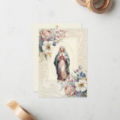 Carte De Correspondance Prière funéraire de la Vierge espagnole (Devant/Arrière en situation)