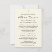 Carte De Correspondance Prière funéraire de la Vierge espagnole (Dos)