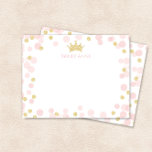 Carte De Correspondance Princess Birthday Pink and Gold Dots Papeterie<br><div class="desc">Ce design est orné d'une couronne de princesse accentuée par des confettis roses douces et dorés. Cliquez sur le bouton personnaliser pour plus de flexibilité en ajoutant votre propre texte ! Des variantes de ce design, des couleurs supplémentaires, ainsi que des produits de coordination sont disponibles dans notre boutique, zazzle.com/store/doodlelulu....</div>