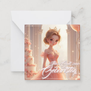 Carte De Correspondance Princesse d'anniversaire en robe de rêve rose
