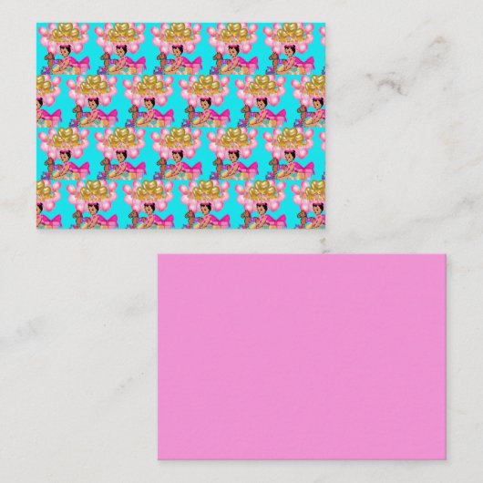 Carte De Correspondance Princesse en rose (Devant / Derrière)