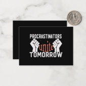 Carte De Correspondance procrastinateurs s'unissent demain (Devant/Arrière en situation)