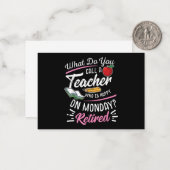 Carte De Correspondance Professeur À La Retraite Professeur Retraité Heure (Devant/Arrière en situation)