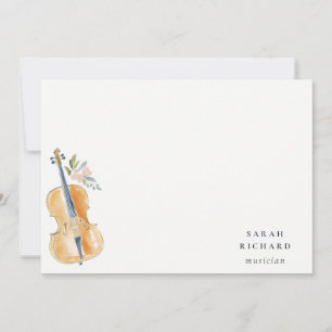 Carte De Correspondance Professeur de Musique de Guitare à l'Aquarelle Élé