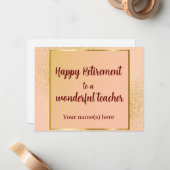 Carte De Correspondance Professeur heureux à la retraite (Devant/Arrière en situation)