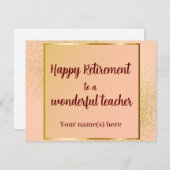 Carte De Correspondance Professeur heureux à la retraite (Devant / Derrière)