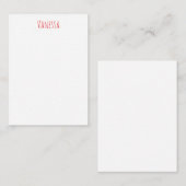 Carte De Correspondance Professional classical calligraphy name custom red (Devant / Derrière)