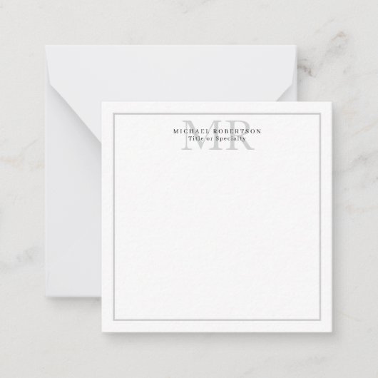 Carte De Correspondance Professional Classical Monogram Minimalist Plain (Devant)