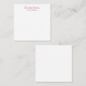 Carte De Correspondance Professional Pink White Manager Consultant Chief (Devant / Derrière)