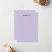 Carte De Correspondance Professionnel Classique Unique Nom Propre Violet C (Devant/Arrière en situation)