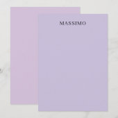 Carte De Correspondance Professionnel Classique Unique Nom Propre Violet P (Devant / Derrière)