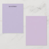 Carte De Correspondance Professionnel Classique Unique Nom Propre Violet P (Devant / Derrière)