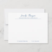 Carte De Correspondance Professionnel Marine Blue Script (Devant)
