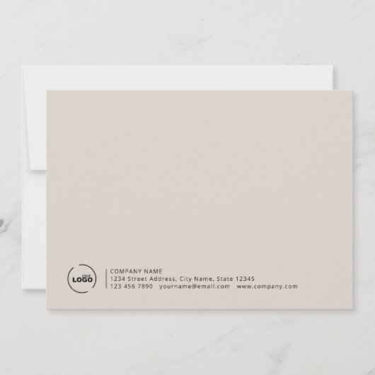 Carte De Correspondance Professionnel Moderne Logo d'entreprise Beige (Devant)