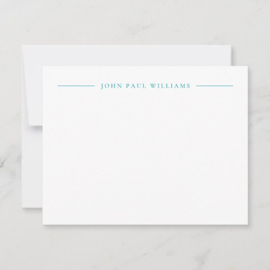 Carte De Correspondance Professionnel Raffiné Moderne Nom Turquoise Vert (Devant)