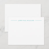 Carte De Correspondance Professionnel Raffiné Moderne Nom Turquoise Vert (Devant / Derrière)