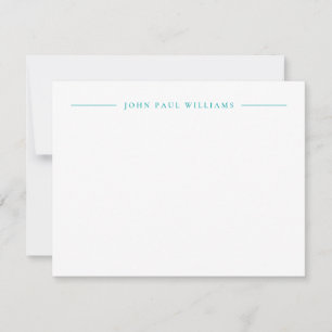 Carte De Correspondance Professionnel Raffiné Moderne Nom Turquoise Vert