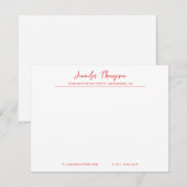 Carte De Correspondance Professionnel - Red et White Script (Devant / Derrière)