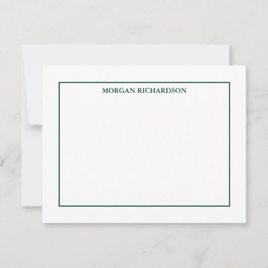 Carte De Correspondance Professionnel Simple Hunter Green Personnalisé (Devant)