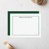 Carte De Correspondance Professionnel Simple Hunter Green Personnalisé (Devant/Arrière en situation)
