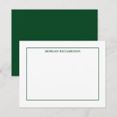 Carte De Correspondance Professionnel Simple Hunter Green Personnalisé (Devant / Derrière)