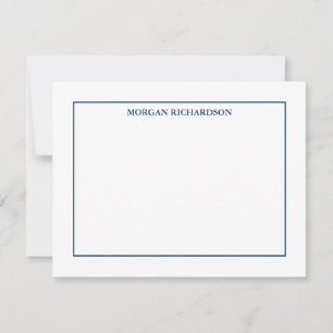 Carte De Correspondance Professionnel Simple Marine Bleu Personnalisé