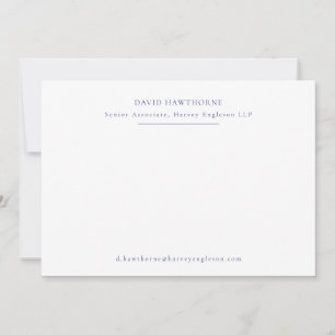 Carte De Correspondance Professionnel Simple Marine et White Note